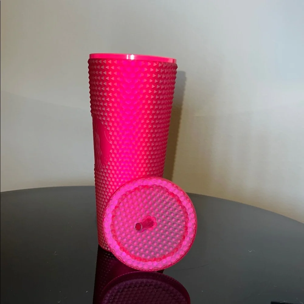 Starbucks 2023 Ruby Pink Studded Soft Touch Limited Edition Venti Cold Tumbler